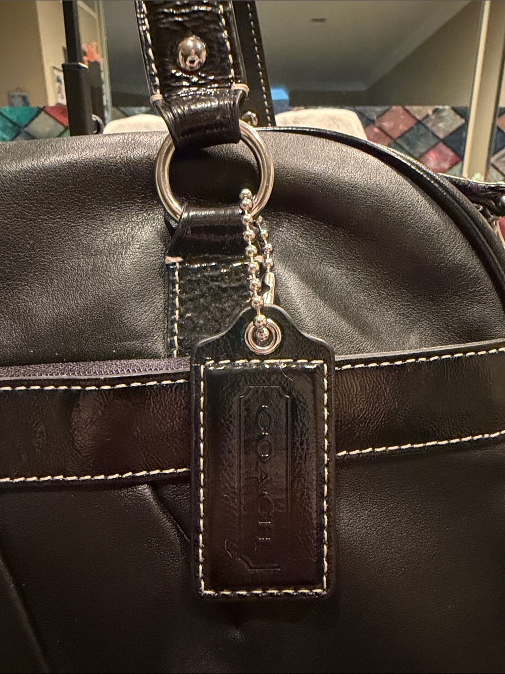 Coach Black Leather Diaper Bag - Picture 8 of 10